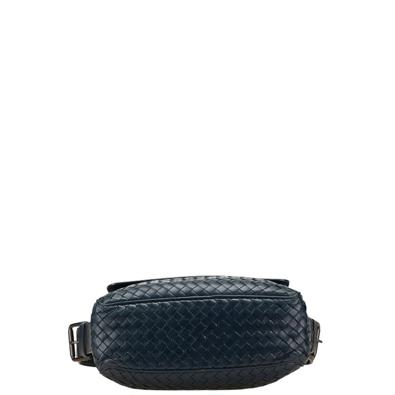 ボッテガヴェネタ イントレチャート 斜め掛け ショルダーバッグ ネイビー レザー レディース BOTTEGAVENETA 【中古】
