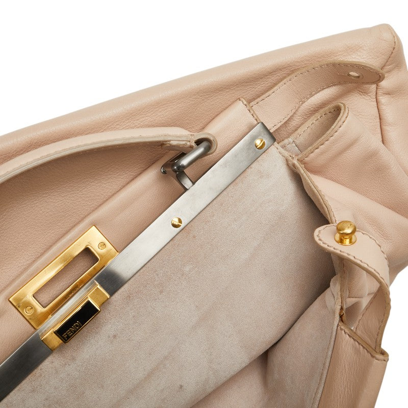 フェンディ ピーカブー ラージ ハンドバッグ ショルダーバッグ 2WAY 8BN210 ピンクベージュ レザー レディース FENDI 【中古】