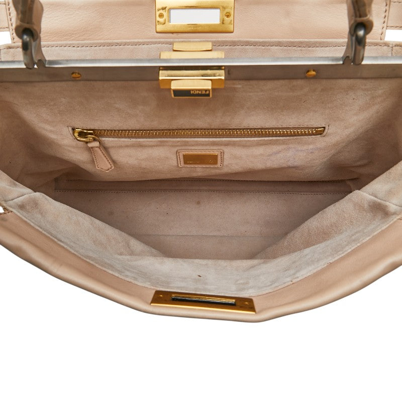 フェンディ ピーカブー ラージ ハンドバッグ ショルダーバッグ 2WAY 8BN210 ピンクベージュ レザー レディース FENDI 【中古】