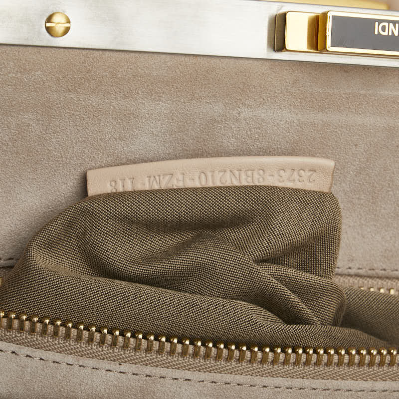 フェンディ ピーカブー ラージ ハンドバッグ ショルダーバッグ 2WAY 8BN210 ピンクベージュ レザー レディース FENDI 【中古】