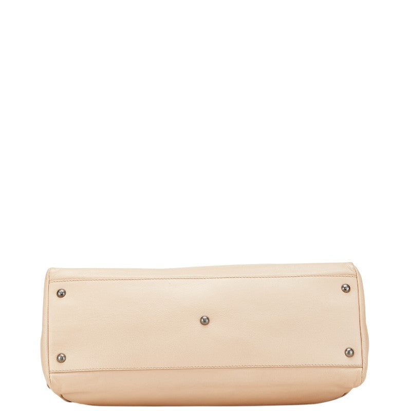 フェンディ ピーカブー ラージ ハンドバッグ ショルダーバッグ 2WAY 8BN210 ピンクベージュ レザー レディース FENDI 【中古】