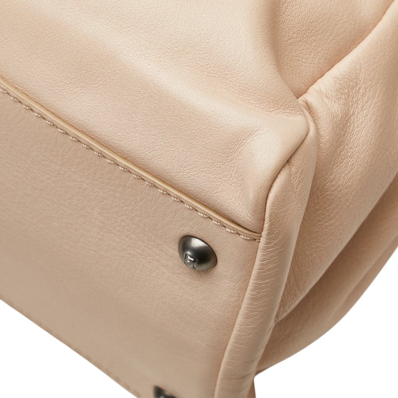 フェンディ ピーカブー ラージ ハンドバッグ ショルダーバッグ 2WAY 8BN210 ピンクベージュ レザー レディース FENDI 【中古】