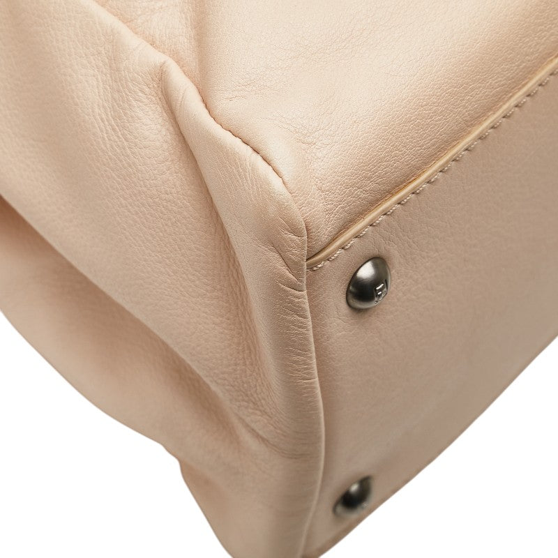 フェンディ ピーカブー ラージ ハンドバッグ ショルダーバッグ 2WAY 8BN210 ピンクベージュ レザー レディース FENDI 【中古】