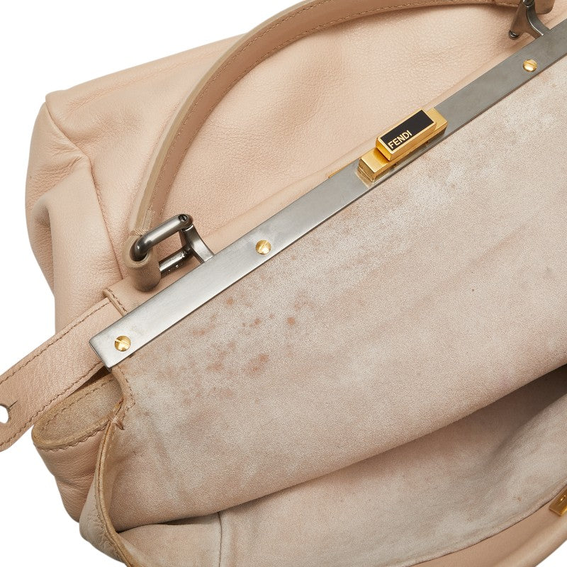 フェンディ ピーカブー ラージ ハンドバッグ ショルダーバッグ 2WAY 8BN210 ピンクベージュ レザー レディース FENDI 【中古】