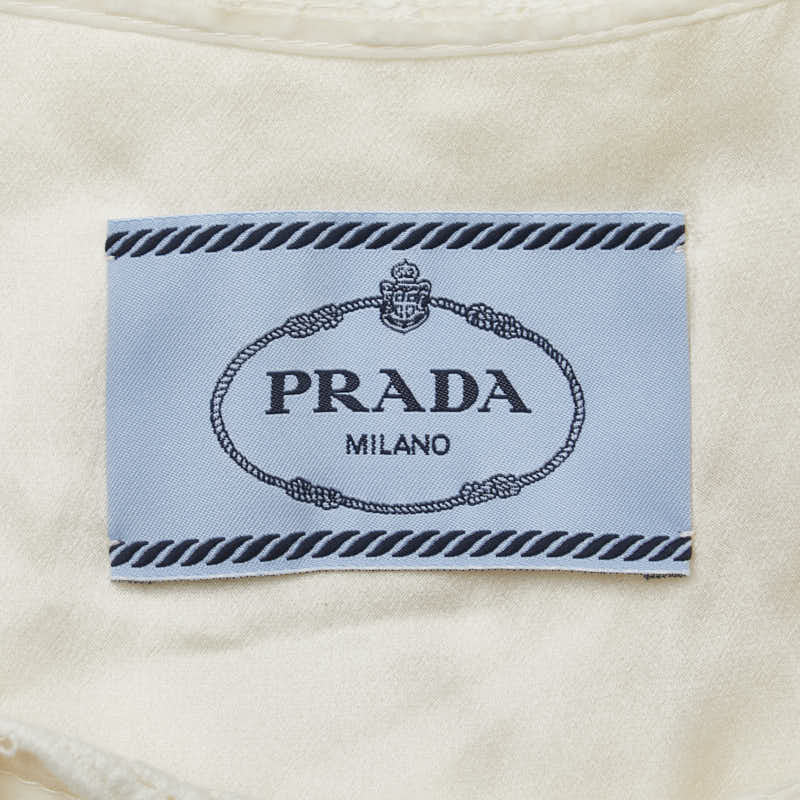 プラダ レース 花柄 ノースリーブワンピース サイズ：38 ホワイト コットン レディース PRADA 【中古】