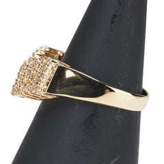 K18YG イエローゴールド ダイヤ0.30ct V字 リング 指輪 レディース 12号 【中古】