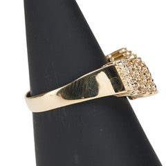 K18YG イエローゴールド ダイヤ0.30ct V字 リング 指輪 レディース 12号 【中古】