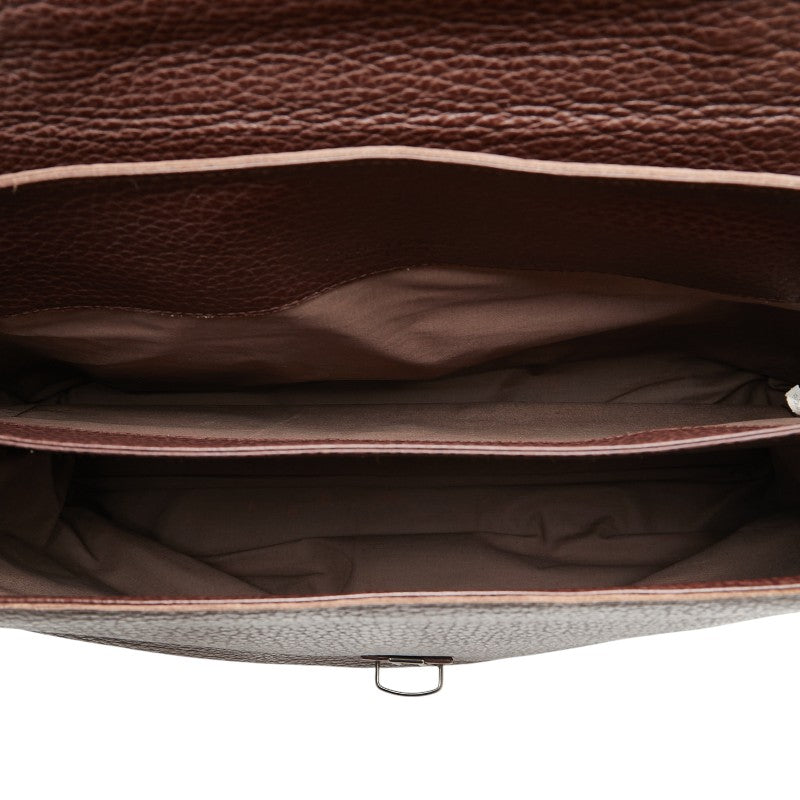 ボッテガヴェネタ イントレチャート ビジネスバッグ ブリーフケース ブラウン レザー メンズ BOTTEGAVENETA 【中古】