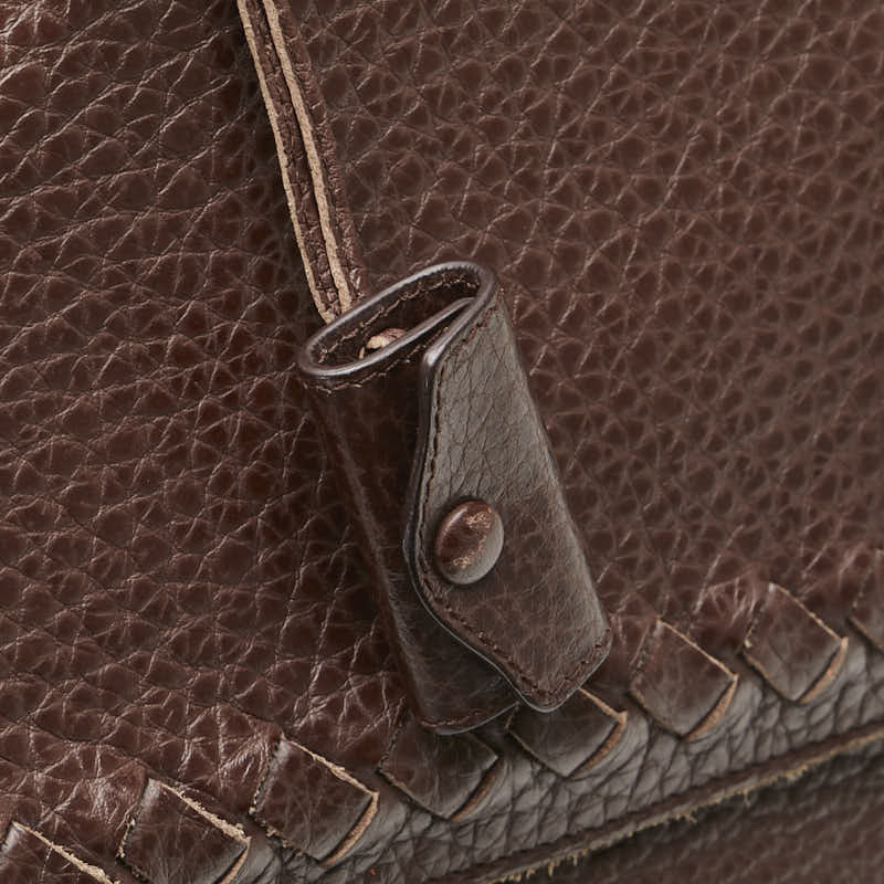 ボッテガヴェネタ イントレチャート ビジネスバッグ ブリーフケース ブラウン レザー メンズ BOTTEGAVENETA 【中古】