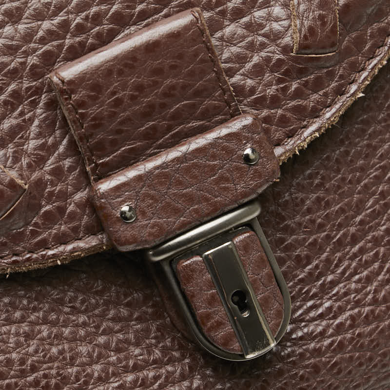 ボッテガヴェネタ イントレチャート ビジネスバッグ ブリーフケース ブラウン レザー メンズ BOTTEGAVENETA 【中古】