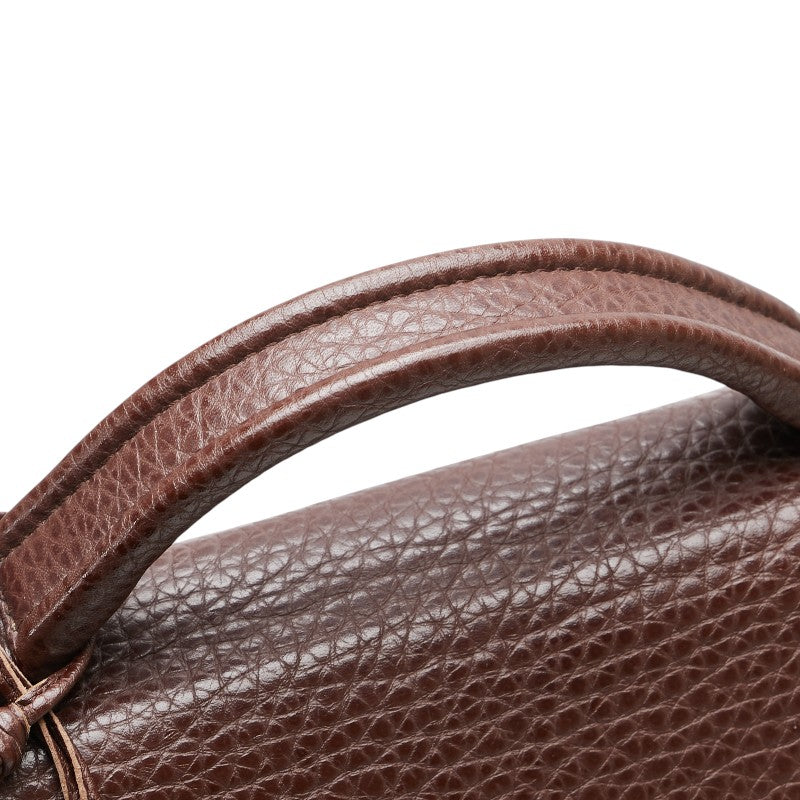 ボッテガヴェネタ イントレチャート ビジネスバッグ ブリーフケース ブラウン レザー メンズ BOTTEGAVENETA 【中古】