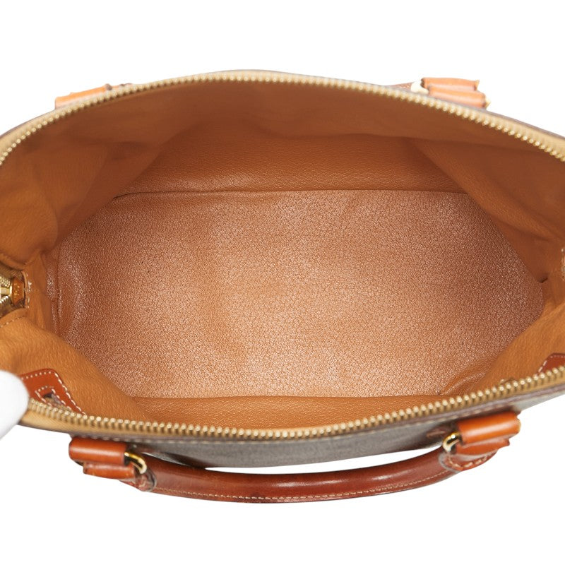 セリーヌ マカダム ハンドバッグ ブラウン PVC レザー レディース CELINE 【中古】