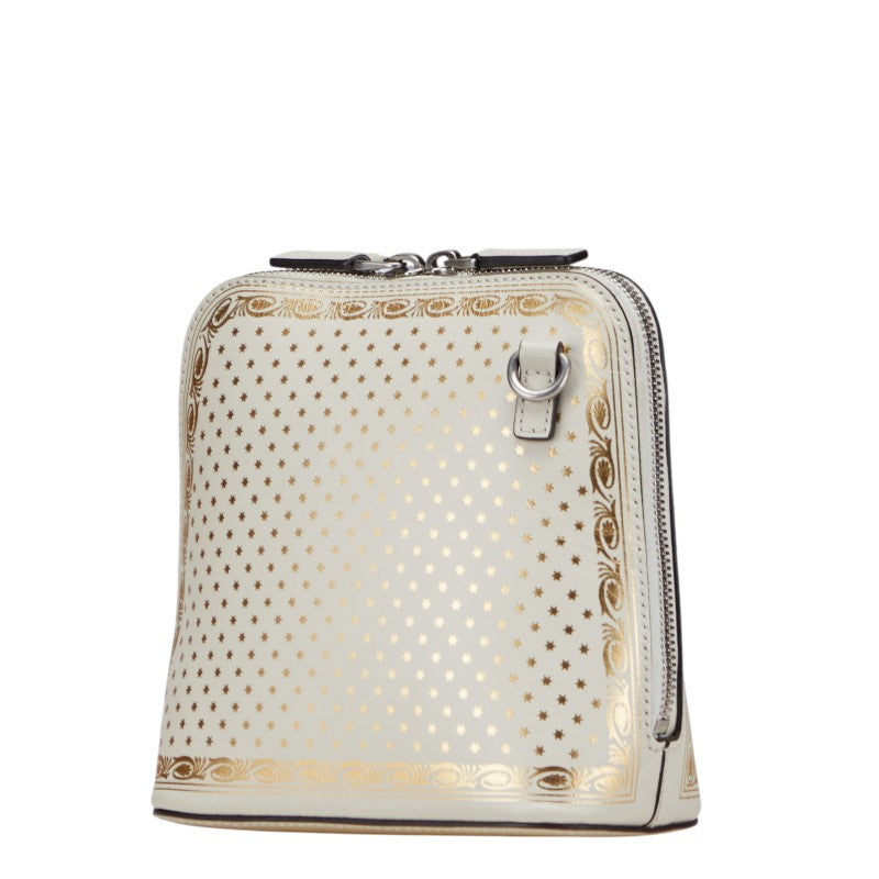 グッチ × SEGA 星 スター モチーフ ショルダーバッグ 511189 ホワイト ゴールド レザー レディース GUCCI 【中古】