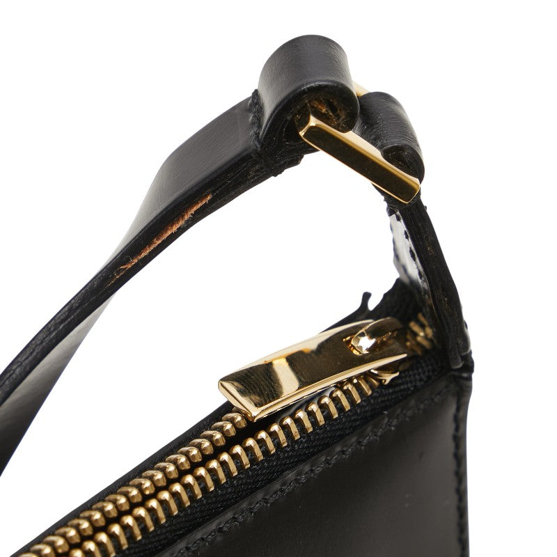 サルヴァトーレフェラガモ ガンチーニ ワンショルダーバッグ ポーチ AU-21-2306 ブラック レザー レディース Salvatore Ferragamo 【中古】