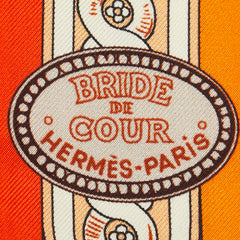 エルメス ツイリー BRIDE DE COUR 法廷の勒 スカーフ オレンジ ベージュ マルチカラー シルク レディース HERMES 【中古】