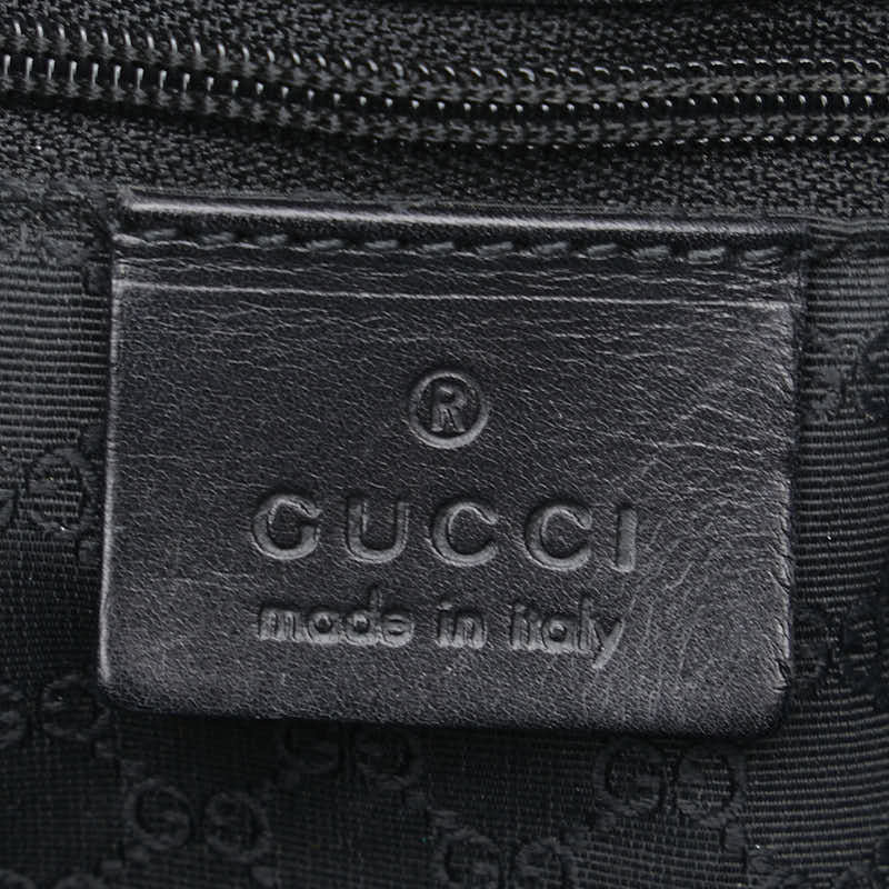 グッチ シェリーライン トートバッグ ハンドバッグ 73983 ブラック レザー レディース GUCCI 【中古】