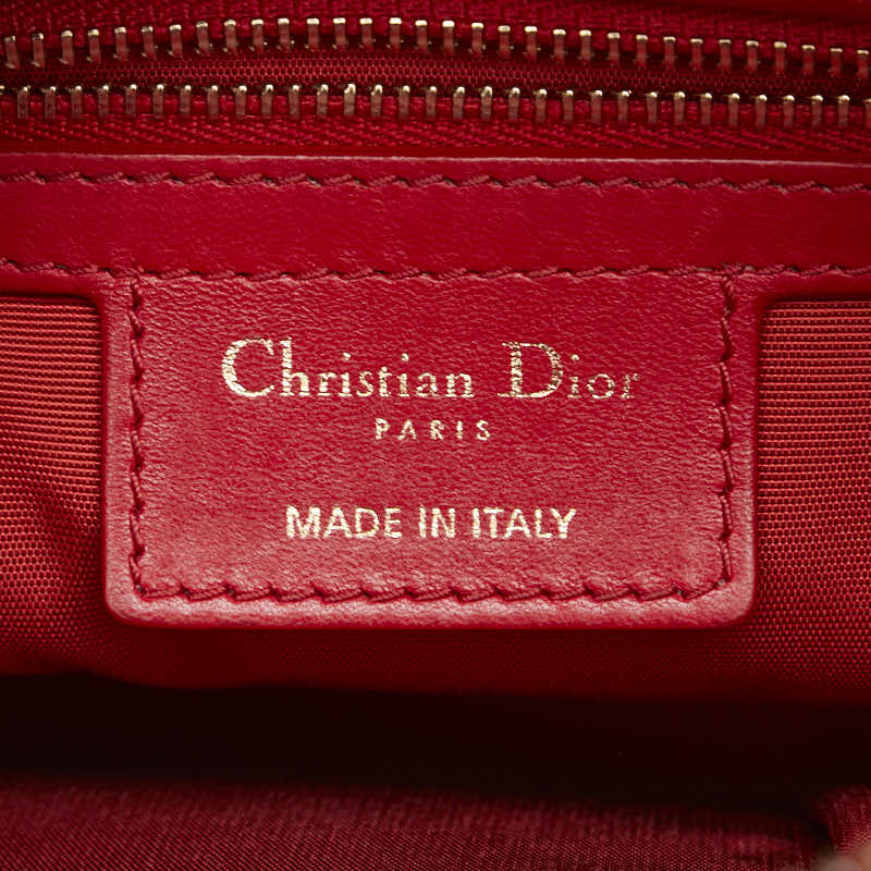 ディオール カナージュ グランヴィル ハンドバッグ レッド レザー レディース Dior 【中古】