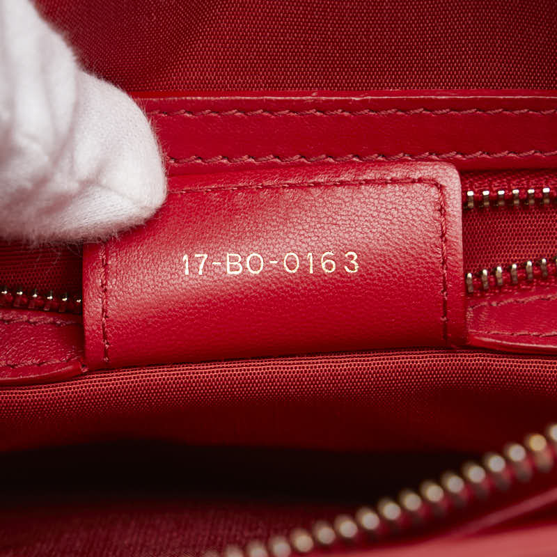 ディオール カナージュ グランヴィル ハンドバッグ レッド レザー レディース Dior 【中古】
