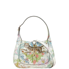 グッチ タイガー ボタニカル ジャッキー1961 ハンドバッグ ショルダーバッグ 2WAY 636709 ホワイト マルチカラー レザー レディース GUCCI 【中古】