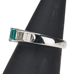 Pt900 プラチナ エメラルド0.43ct ダイヤ0.47ct リング 指輪 レディース 9.5号 【中古】