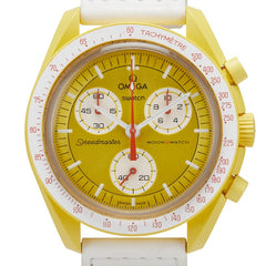 オメガ ×スウォッチ ムーンスウォッチ MISSION TO THE SUN 腕時計 SO33J100 クオーツ イエロー文字盤 セラミック ナイロン メンズ OMEGA 【中古】