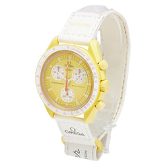 オメガ ×スウォッチ ムーンスウォッチ MISSION TO THE SUN 腕時計 SO33J100 クオーツ イエロー文字盤 セラミック ナイロン メンズ OMEGA 【中古】