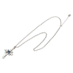 ヴァレンティノ クロス 十字架 モチーフ ビジュー ネックレス シルバー マルチカラー メタル メンズ VALENTINO 【中古】