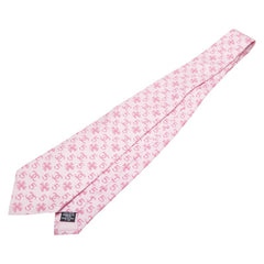 シャネル ココマーク 5 クローバー 四つ葉 モチーフ ネクタイ ピンク シルク メンズ CHANEL 【中古】