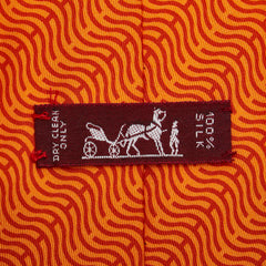 エルメス Hロゴ ネクタイ オレンジ シルク メンズ HERMES 【中古】