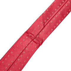 セリーヌ トリオンフ ロゴ ネクタイ レッド ベージュ シルク メンズ CELINE 【中古】