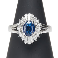 Pt900 プラチナ サファイア1.699ct ダイヤ0.67ct リング 指輪 レディース 14.5号 【中古】