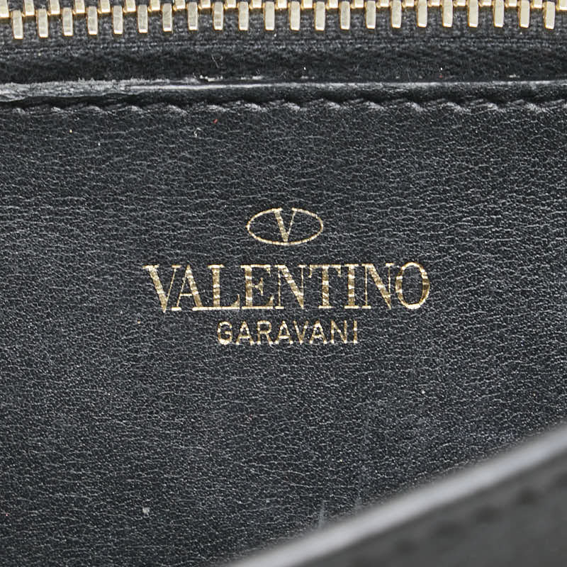 ヴァレンティノ ロックスタッズ チェーン ショルダーバッグ ブラック レザー レディース VALENTINO 【中古】
