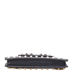 ヴァレンティノ ロックスタッズ チェーン ショルダーバッグ ブラック レザー レディース VALENTINO 【中古】