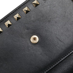 ヴァレンティノ ロックスタッズ チェーン ショルダーバッグ ブラック レザー レディース VALENTINO 【中古】