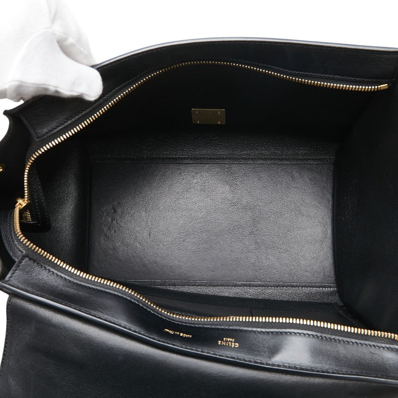 セリーヌ トラペーズ ハンドバッグ ショルダーバッグ 2WAY ブラック ブラウン レザー パイソン レディース CELINE 【中古】