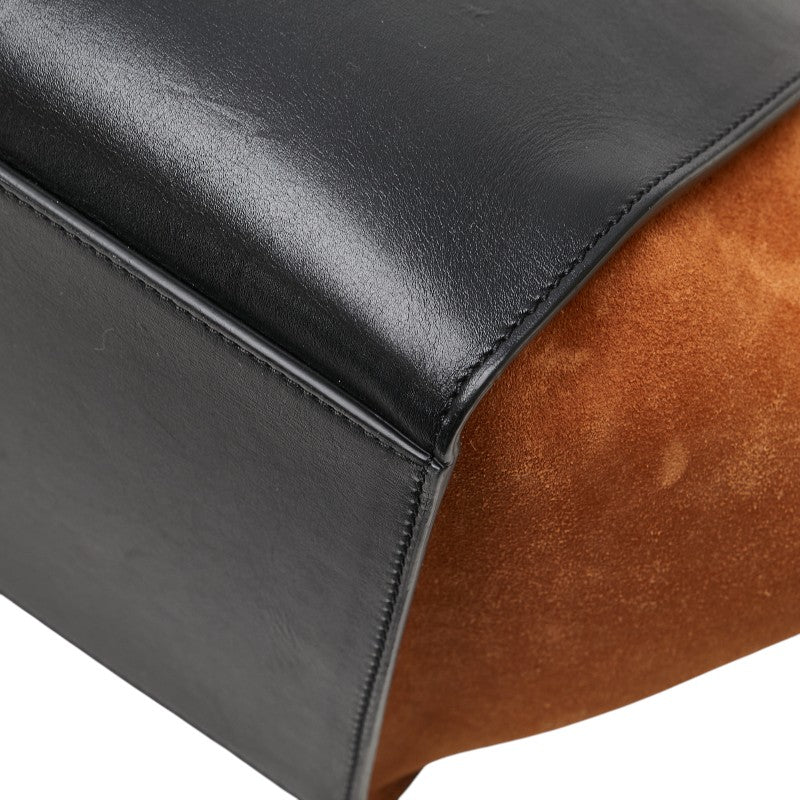 セリーヌ トラペーズ ハンドバッグ ショルダーバッグ 2WAY ブラック ブラウン レザー パイソン レディース CELINE 【中古】