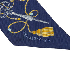 エルメス ツイリー LES CLES A POIS ピエスの鍵 スカーフ ネイビー マルチカラー レディース HERMES 【中古】
