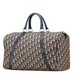 ディオール トロッター ハンドバッグ ミニボストンバッグ ベージュ ネイビー キャンバス レザー レディース Dior 【中古】