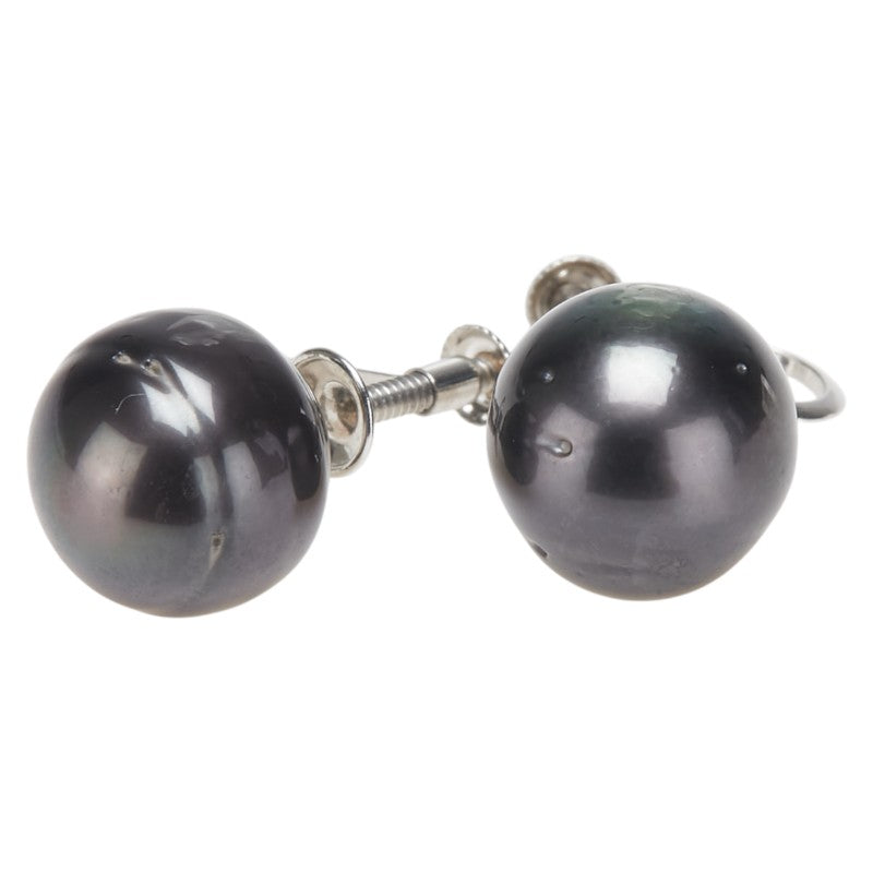 Pt900 プラチナ 黒蝶真珠11.6～12mm イヤリング レディース 【中古】