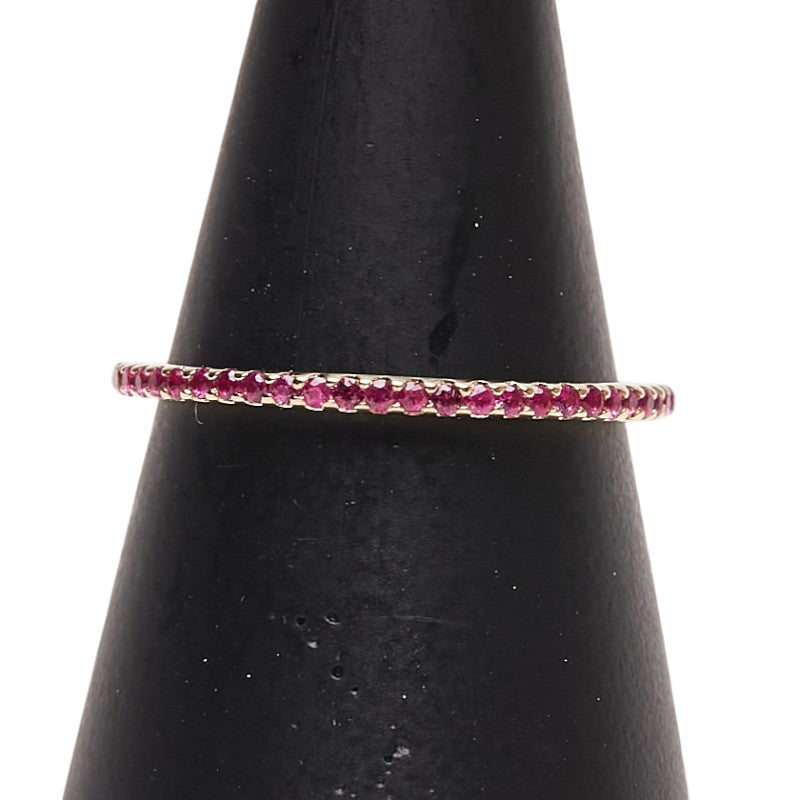 K18YG イエローゴールド ルビー0.35ct エタニティ リング 指輪 レディース 11号 【中古】