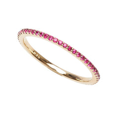 K18YG イエローゴールド ルビー0.35ct エタニティ リング 指輪 レディース 11号 【中古】