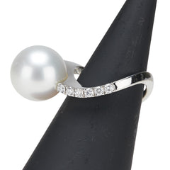 Pt950 プラチナ 白蝶真珠11.5mm ダイヤ0.30ct リング 指輪 レディース 7.5号 【中古】