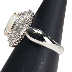 Pt900 プラチナ オパール ダイヤ0.50ct リング 指輪 レディース 6.5号 【中古】
