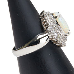 Pt900 プラチナ オパール ダイヤ0.50ct リング 指輪 レディース 6.5号 【中古】