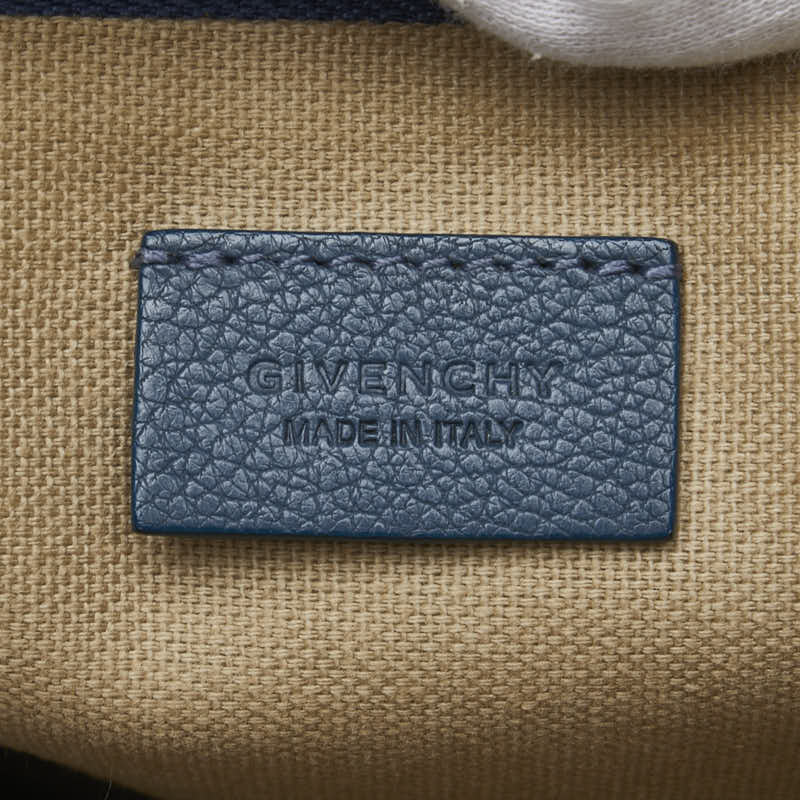ジバンシー ロゴ クラッチバッグ セカンドバッグ ブルー レザー レディース Givenchy 【中古】