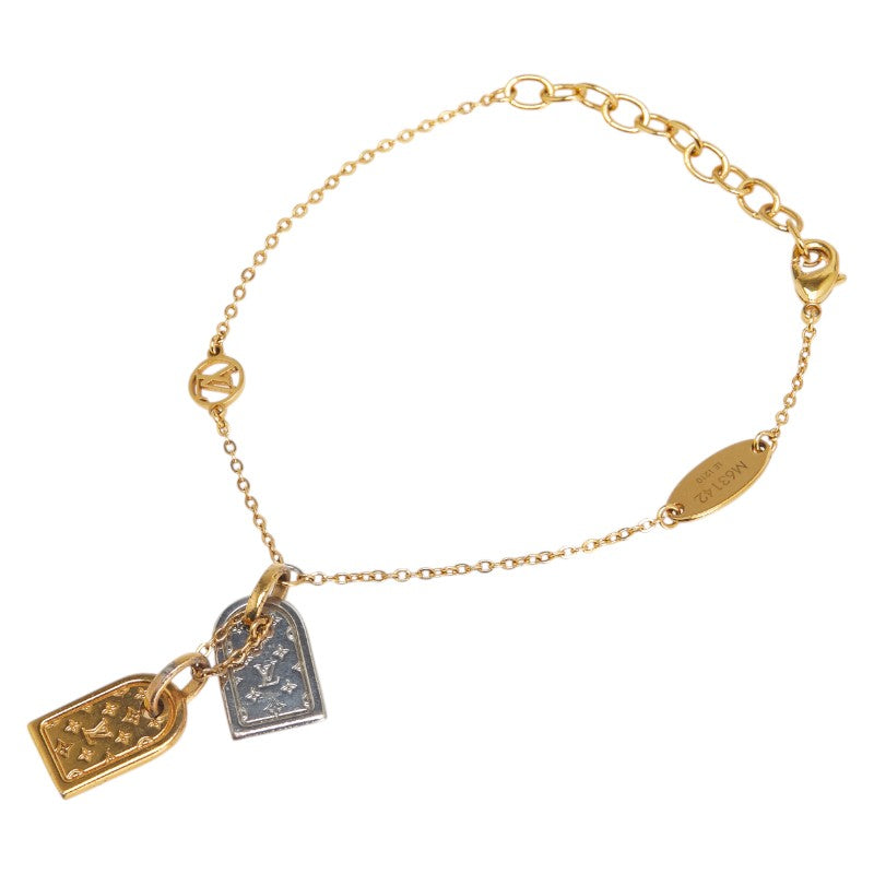 ルイ ヴィトン ブレスレット ナノグラム ブレスレット M63142 ゴールド シルバー メッキ レディース LOUIS VUITTON 【中古】