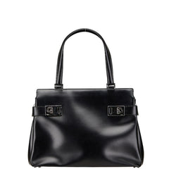 サルヴァトーレフェラガモ ガンチーニ ハンドバッグ ブラック シルバー レザー レディース Salvatore Ferragamo 【中古】