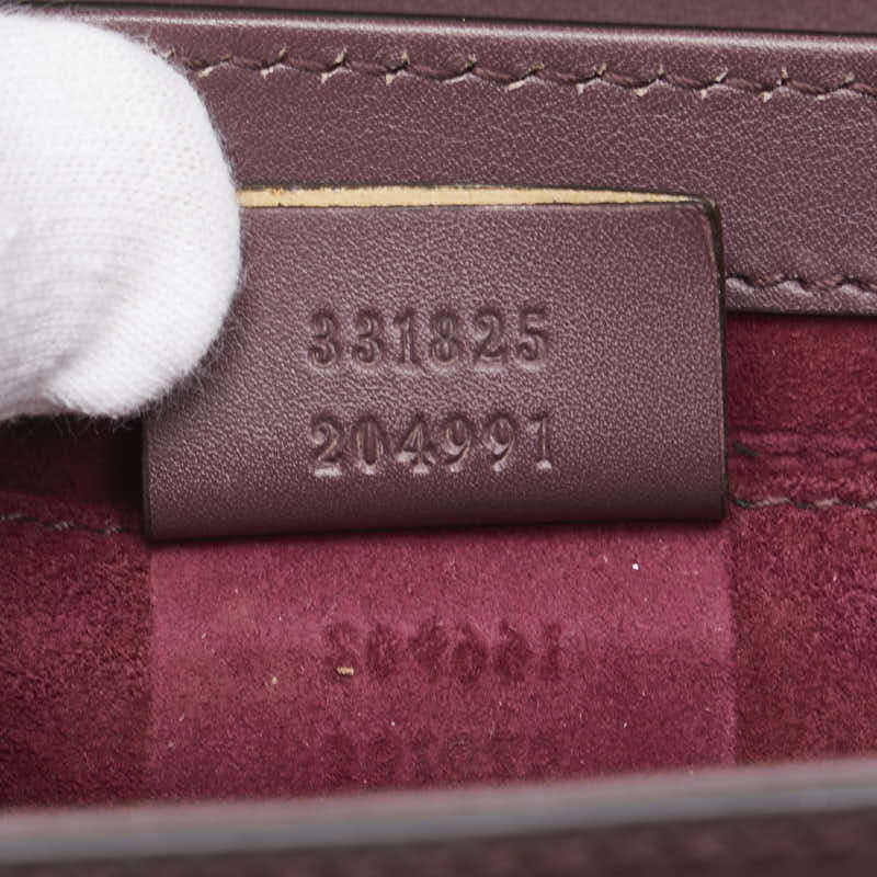 グッチ レディロック クラッチバッグ 331825 ワインレッド シルバー レザー レディース GUCCI 【中古】