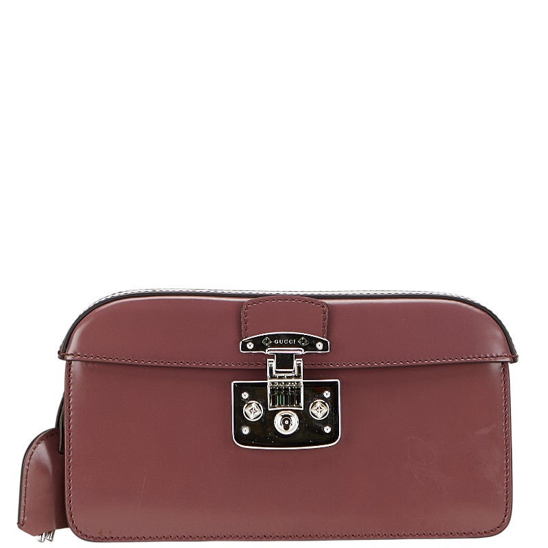 グッチ レディロック クラッチバッグ 331825 ワインレッド シルバー レザー レディース GUCCI 【中古】