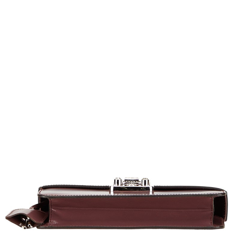 グッチ レディロック クラッチバッグ 331825 ワインレッド シルバー レザー レディース GUCCI 【中古】